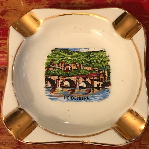 Vintage Heidelberg Ashtray Gold Accents 3 1/2” - Picture 1 of 5